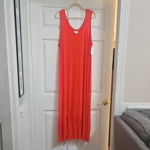 Sleeveless Orange Maxi Dress Mud Pie